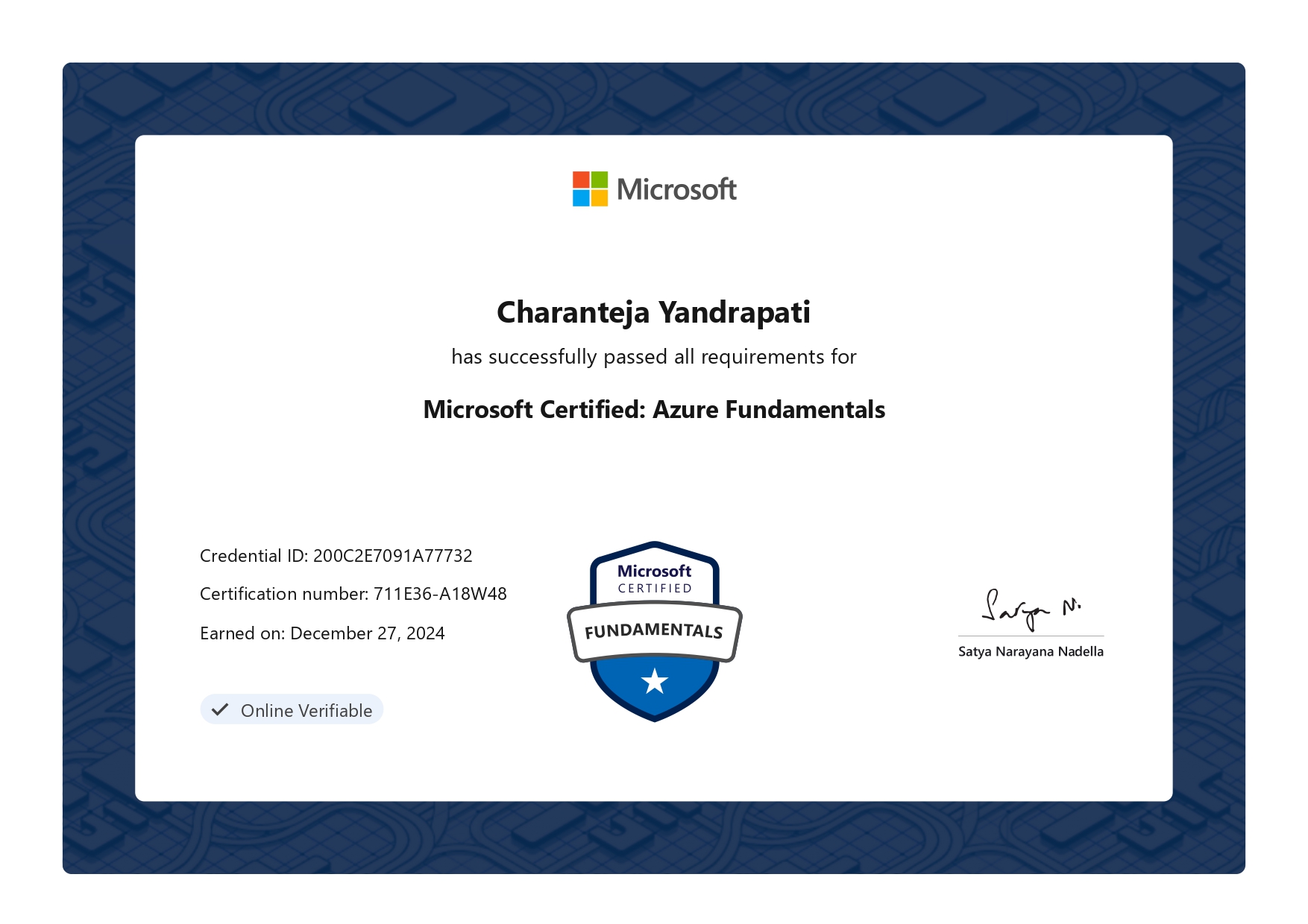 Microsoft Certified: Azure Fundamentals