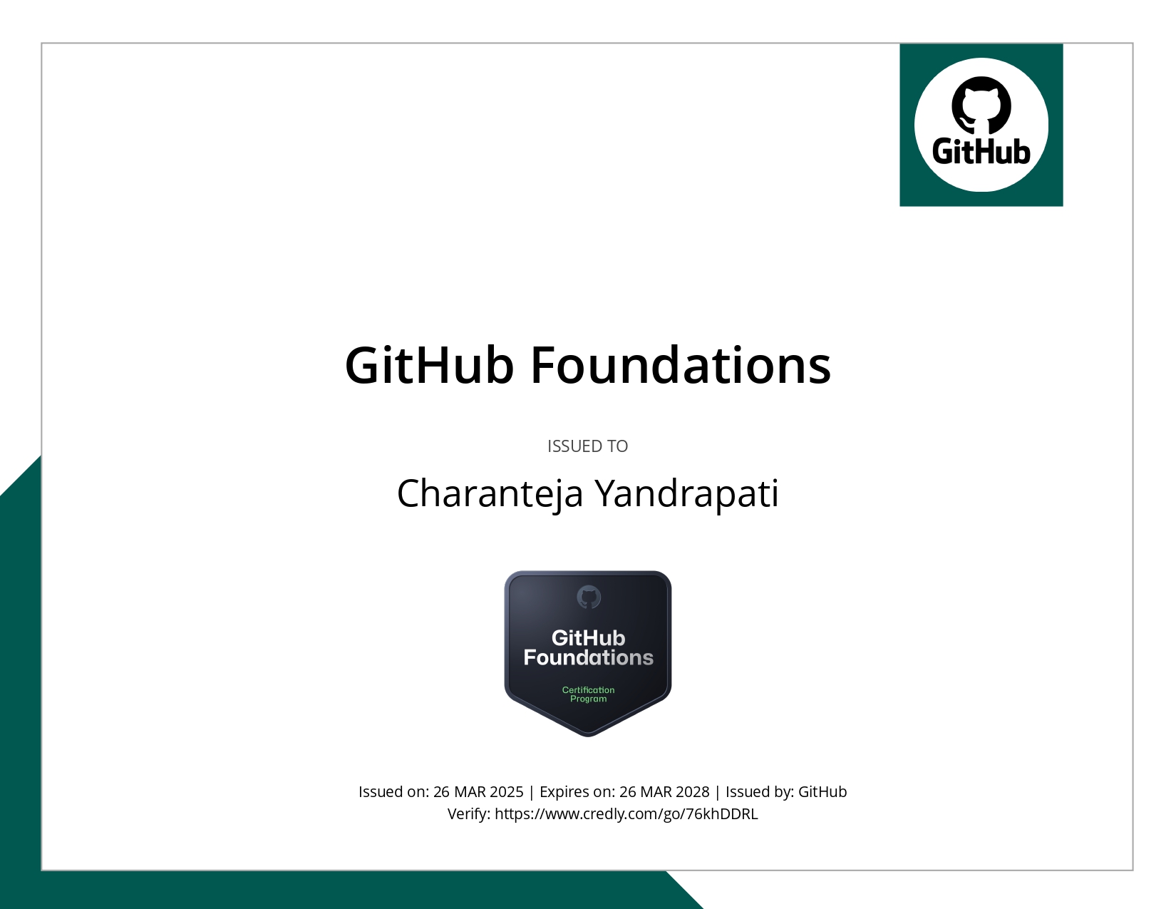 GitHub Foundations Badge