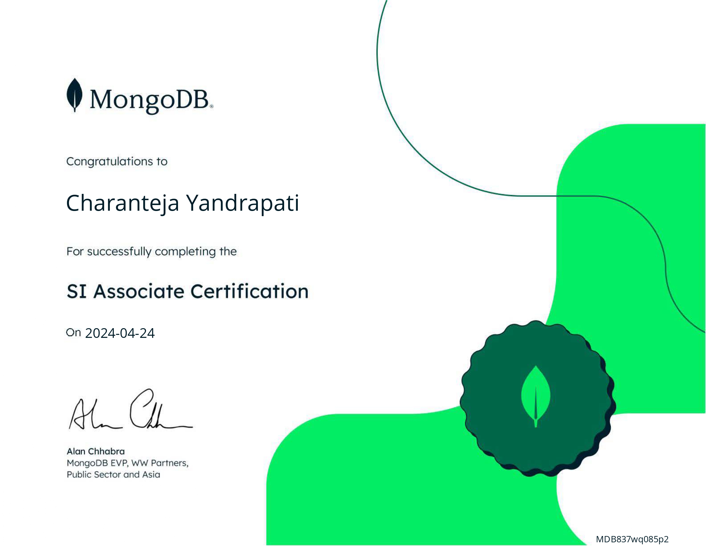 MongoDB SI Associate Certification
