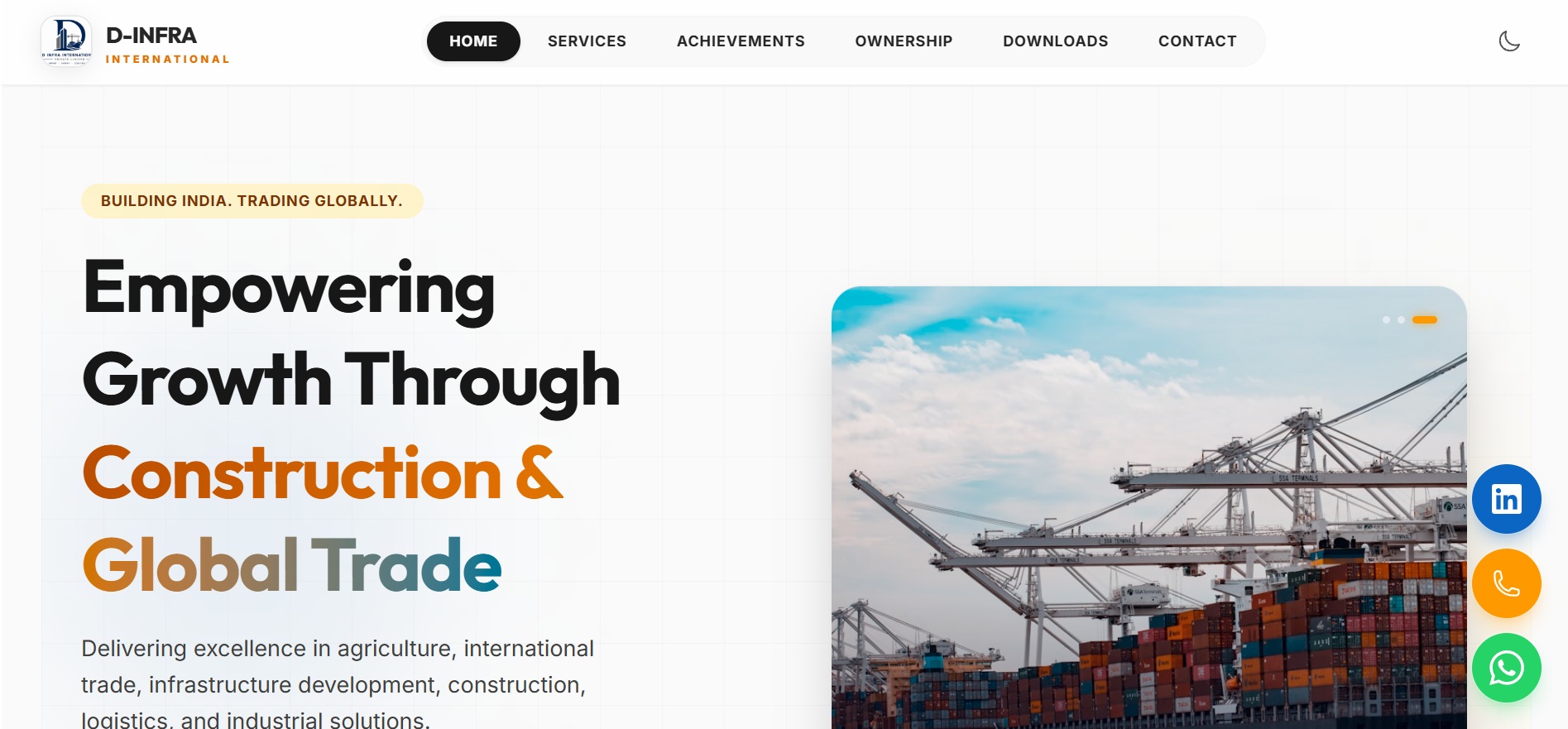 D Infra International - Building India. Trading Globally.