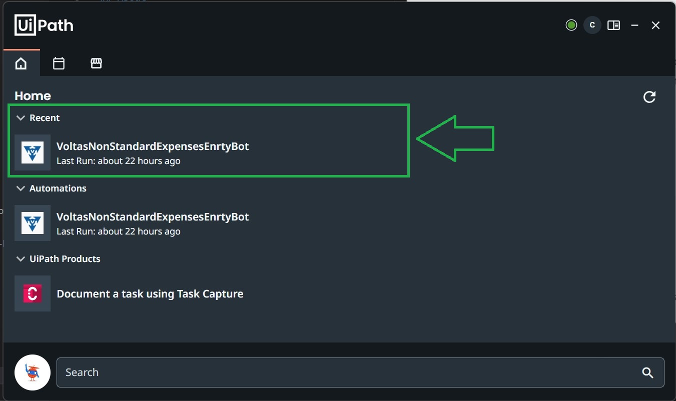 Voltas NSA Expense Entry Bot - UiPath RPA